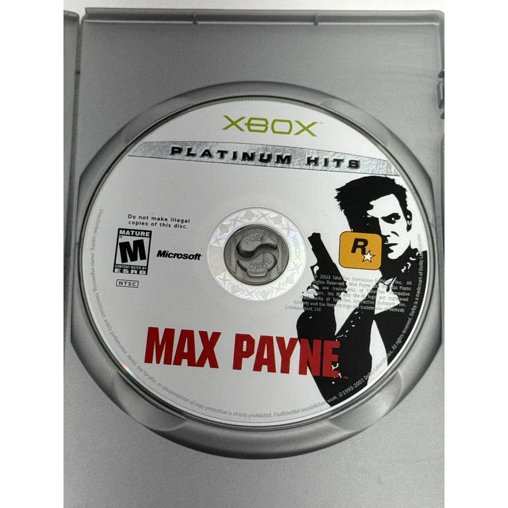 Microsoft Max Payne Xbox Video Game Platinum Hits Black Label Complete CIB
